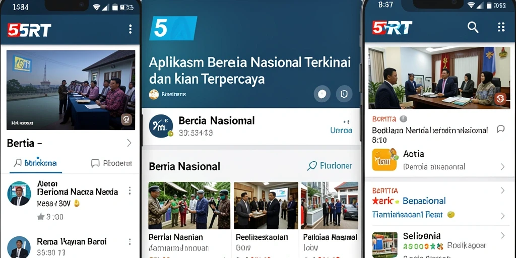 Tampilan antarmuka 5RT menampilkan berita nasional yang mudah diakses.