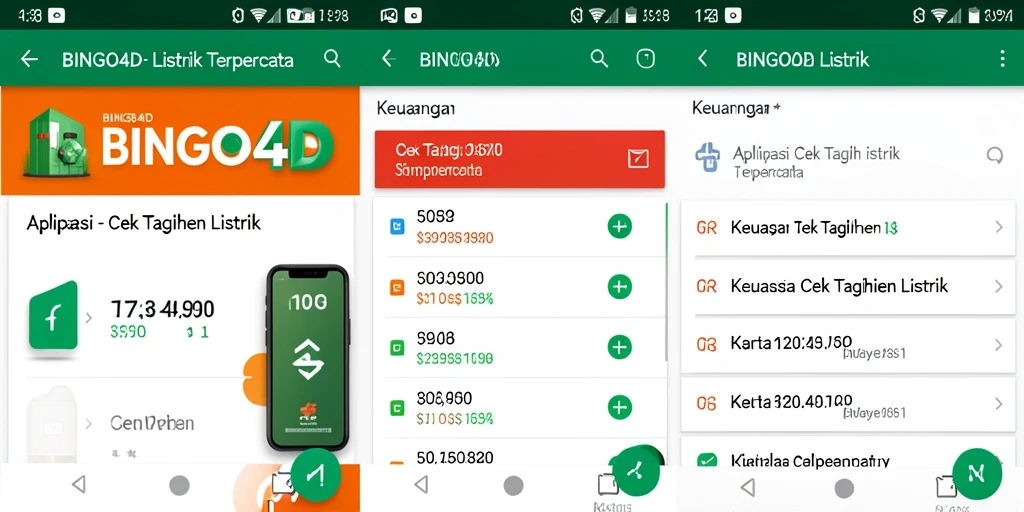 Tampilan antarmuka BINGO4D untuk cek tagihan listrik yang user-friendly.