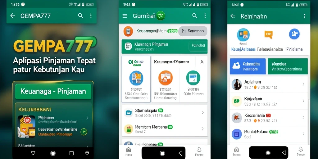 Tampilan antarmuka aplikasi GEMPA777 yang menarik dan fungsional.