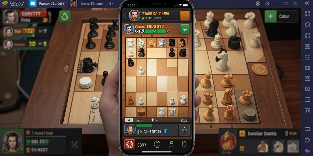 Interface permainan catur yang menarik dan interaktif.