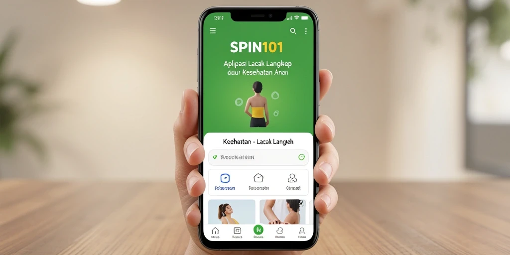 Tampilan antarmuka utama aplikasi SPIN101 untuk lacak langkah.