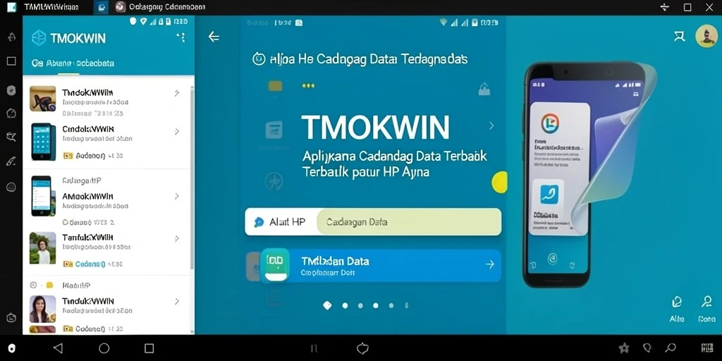 Screenshot utama TMOKWIN menampilkan antarmuka pencadangan data yang sederhana.