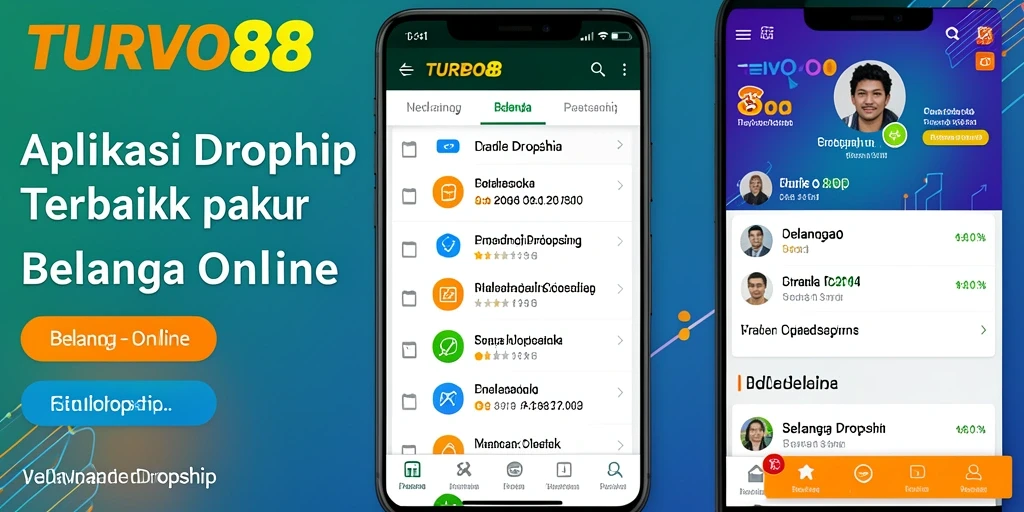 Tampilan antarmuka utama aplikasi TURBO88 dengan fitur Dropship.