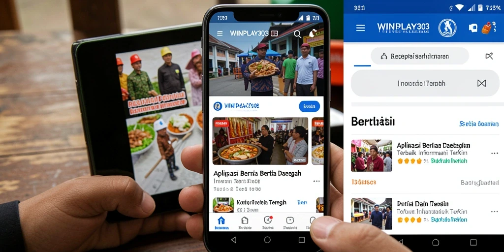Antarmuka WINPLAY303 menampilkan berita daerah secara menarik dan informatif.