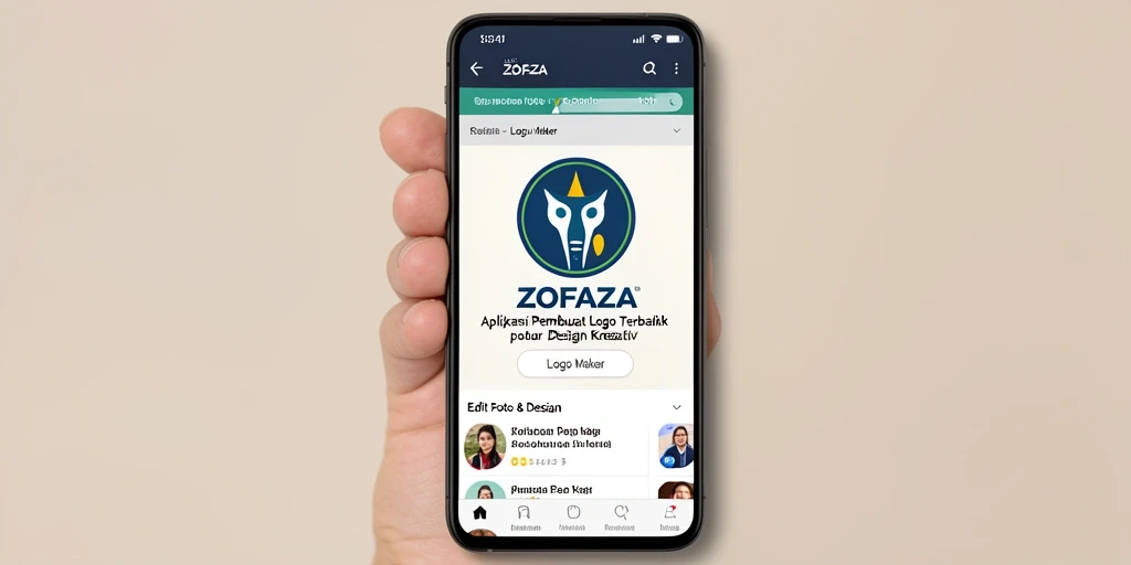 Tampilan antarmuka ZOFAZA yang intuitif untuk desain logo.
